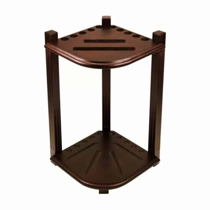 Imperial Double Thick Corner Cue Rack, Antique Walnut