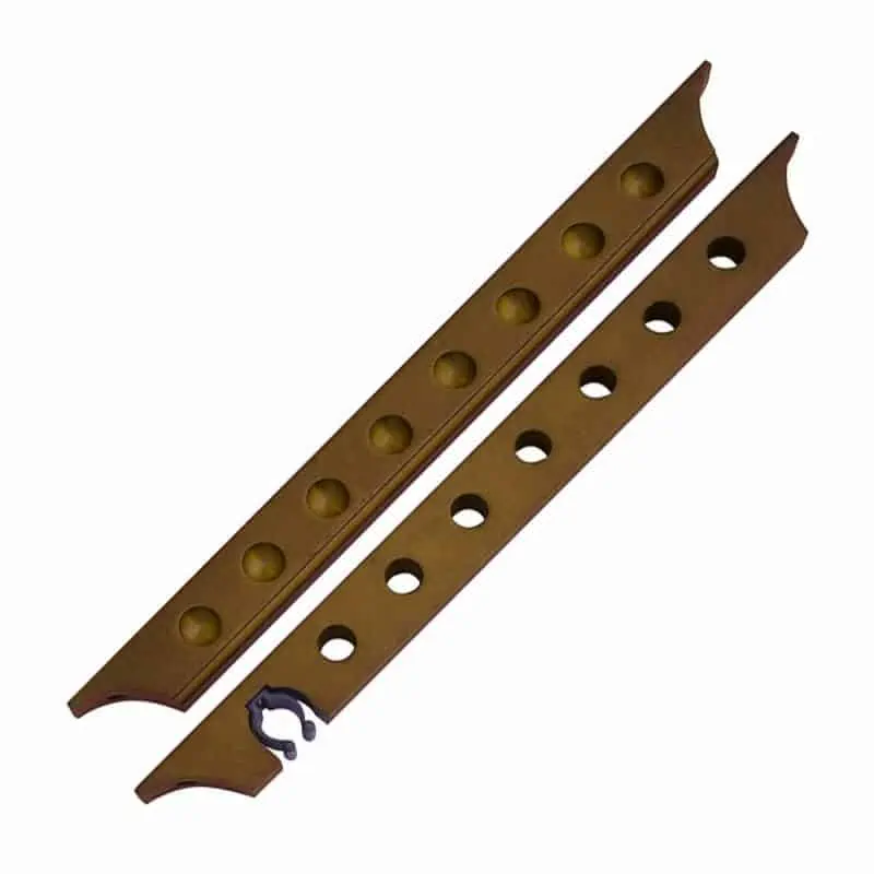 Imperial 7 Cue & Bridge Stick 2-Piece Wall Rack; Antique Walnut
