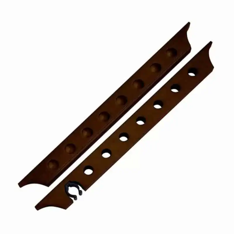 Imperial 7 Cue & Bridge Stick 2-Piece Wall Rack; Cappuccino