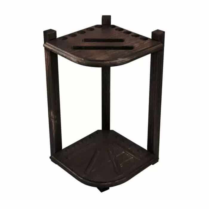 Imperial Double Thick Corner Cue Rack, Weathered Dark Chestnut