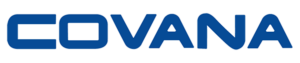 Dark blue Covana logo. Automated hot tub covers and enclosures