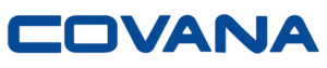 Dark blue Covana logo. Automated hot tub covers and enclosures