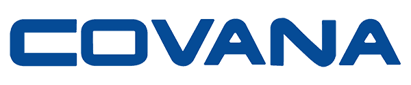 Dark blue Covana logo. Automated hot tub covers and enclosures