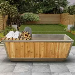 leisurecraft cold plunge tub with stainless steel interior