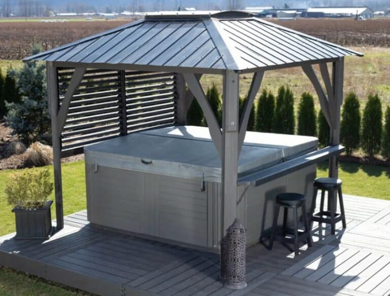 hot tub gazebo on deck