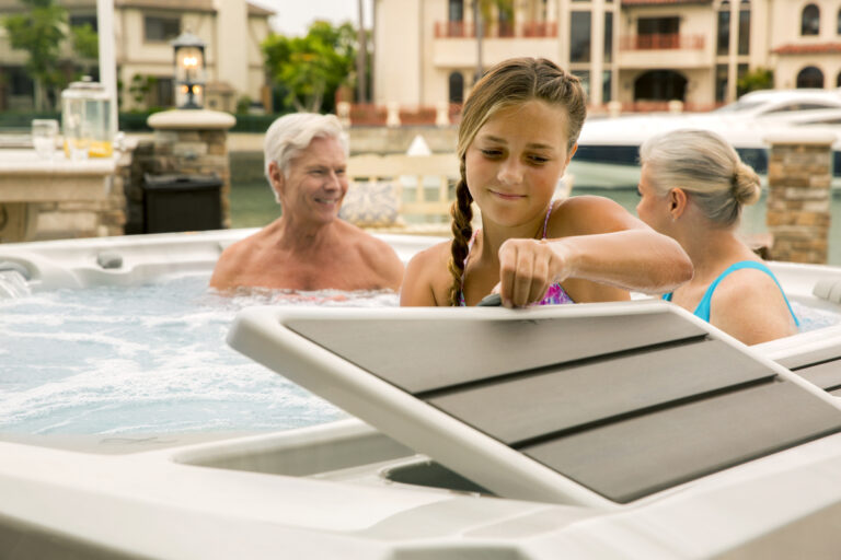 67 Hot Tub Tips Only Spa Experts Know - Take A Break Spas And Billiards Blog Woman Getting A Drink Out A Hot Tub Cooler