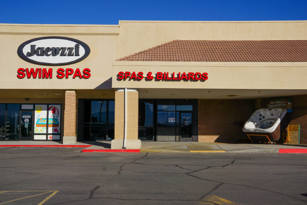 American Fork Store - Take A Break Spas And Billiards Our Wide Selection Of Hot Tubs In American Fork. Showcasing The Beautiful Storefront