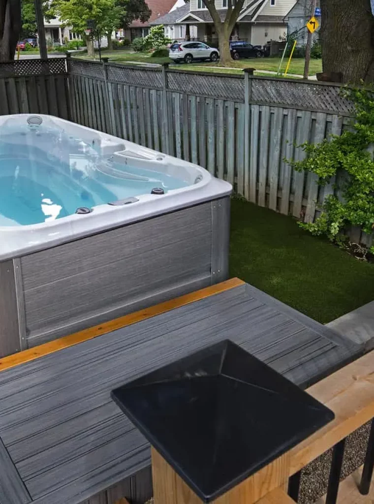 a grey jacuzzi 13 ft swim spa for all year enjoyment